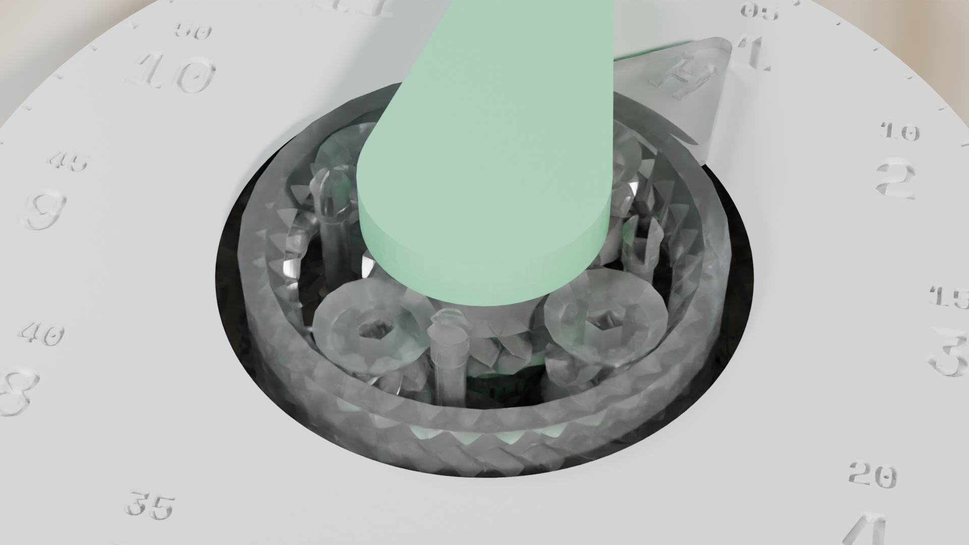 Two-Stage Clear PETG Gear Stages Macro