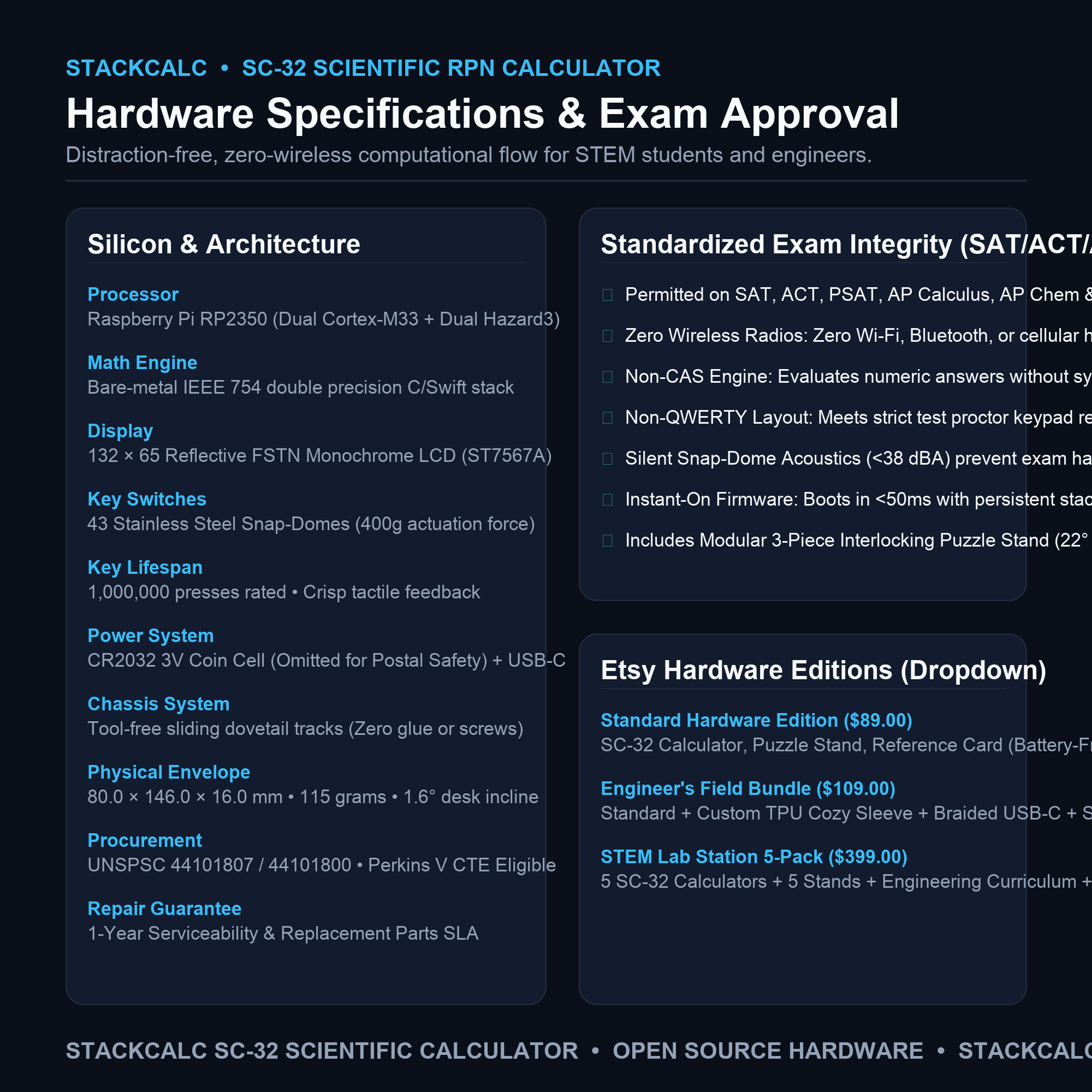SC-32 Hardware Specs Infographic