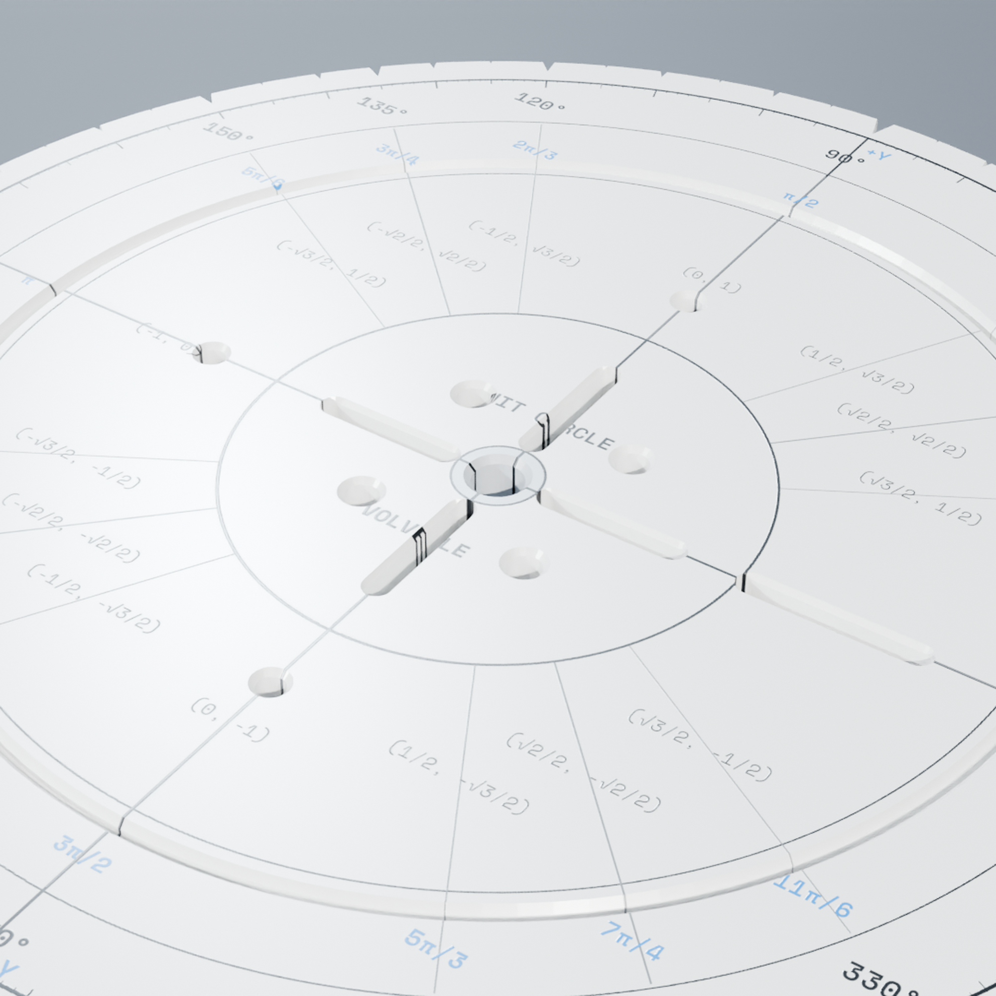 Unit Circle Trigonometry Volvelle Square View